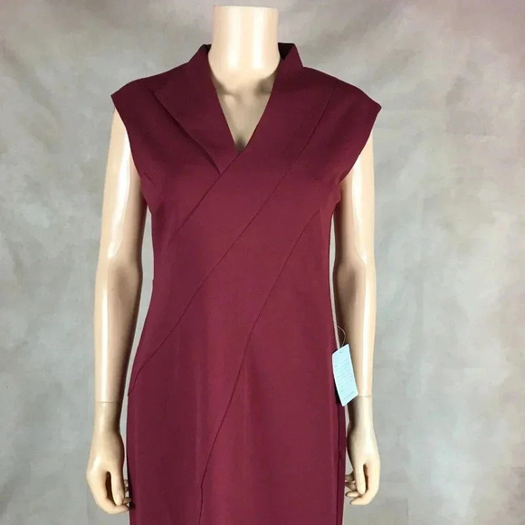 SPENSE Dark Red Cap Sleeve Structured Sheath Dress NWT 8 - Picture 7 of 10